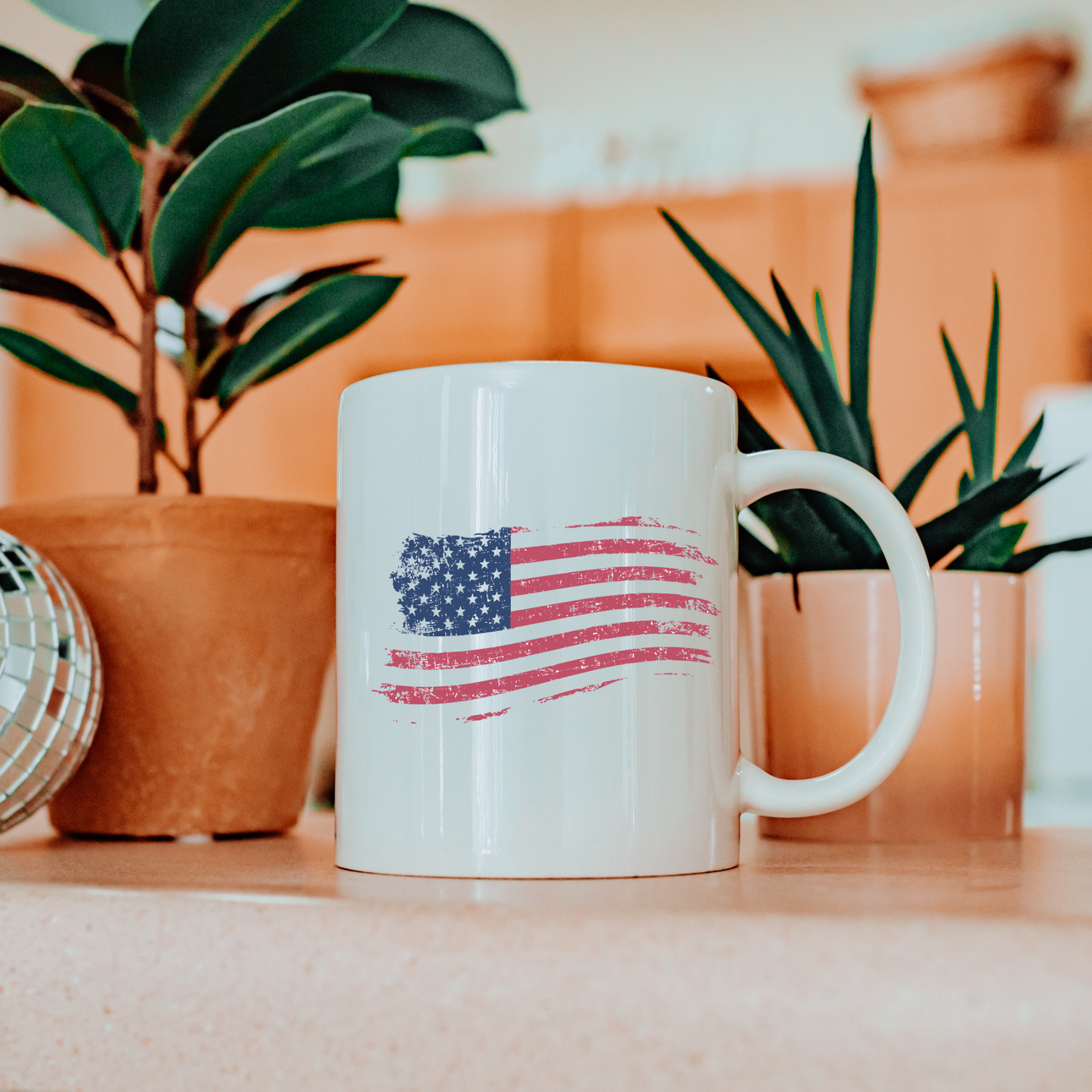 American Flag - White Glossy Mug