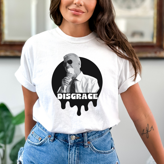 Joe Biden Disgrace Ice Cream - Unisex Garment-Dyed Heavyweight Tee