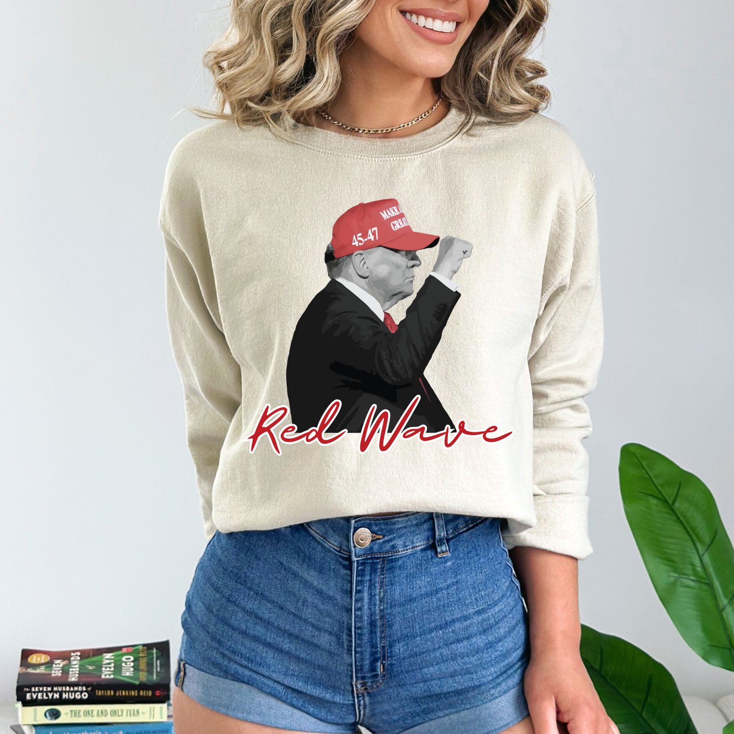 Trump Red Wave - Unisex Crewneck Sweatshirt