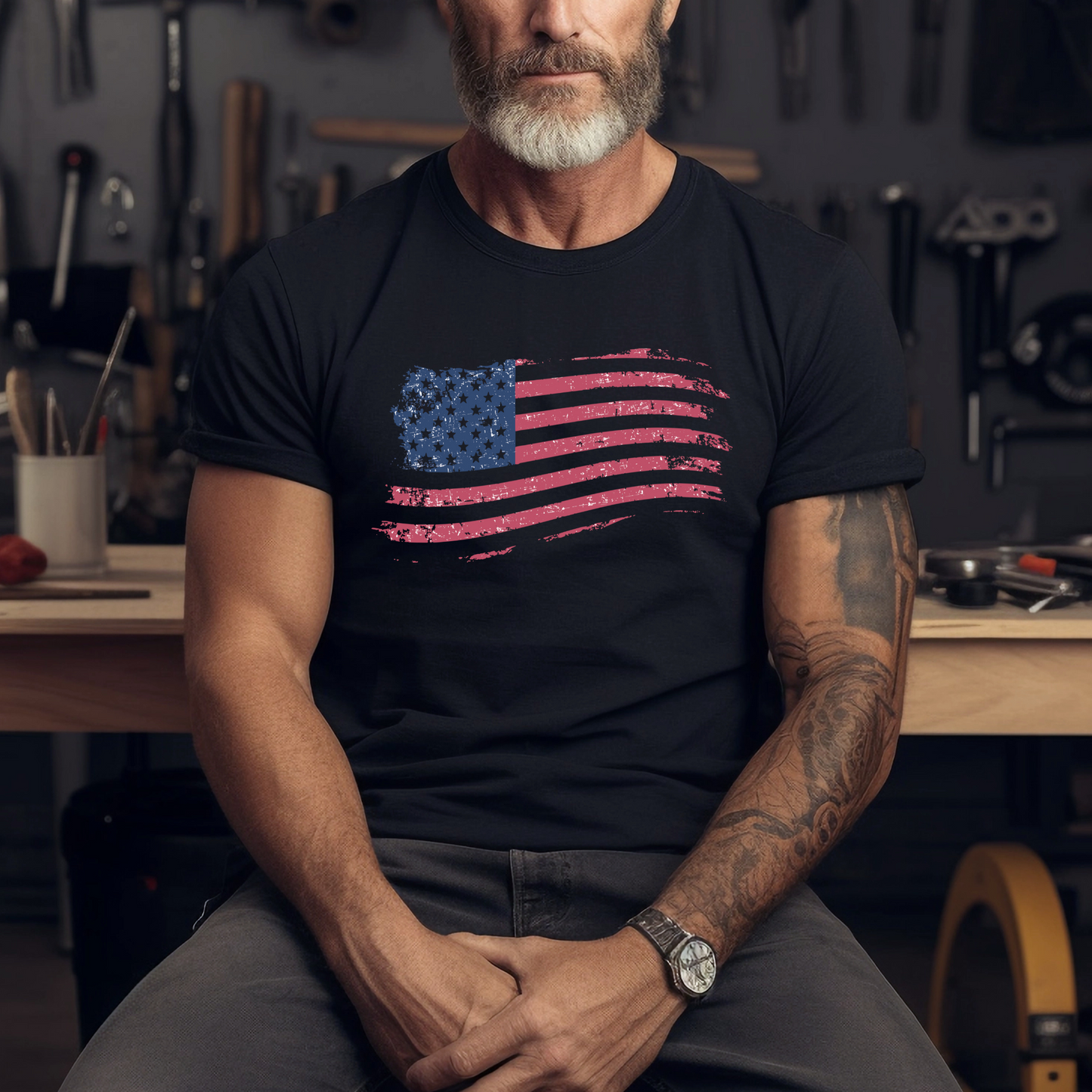 American Flag - Unisex Jersey T-Shirt