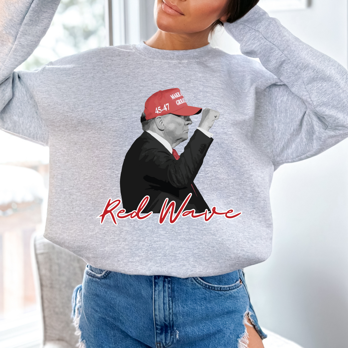 Trump Red Wave - Unisex Crewneck Sweatshirt