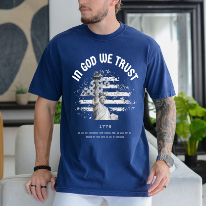 In God We Trust Lady Liberty - Unisex Garment-Dyed Heavyweight Tee