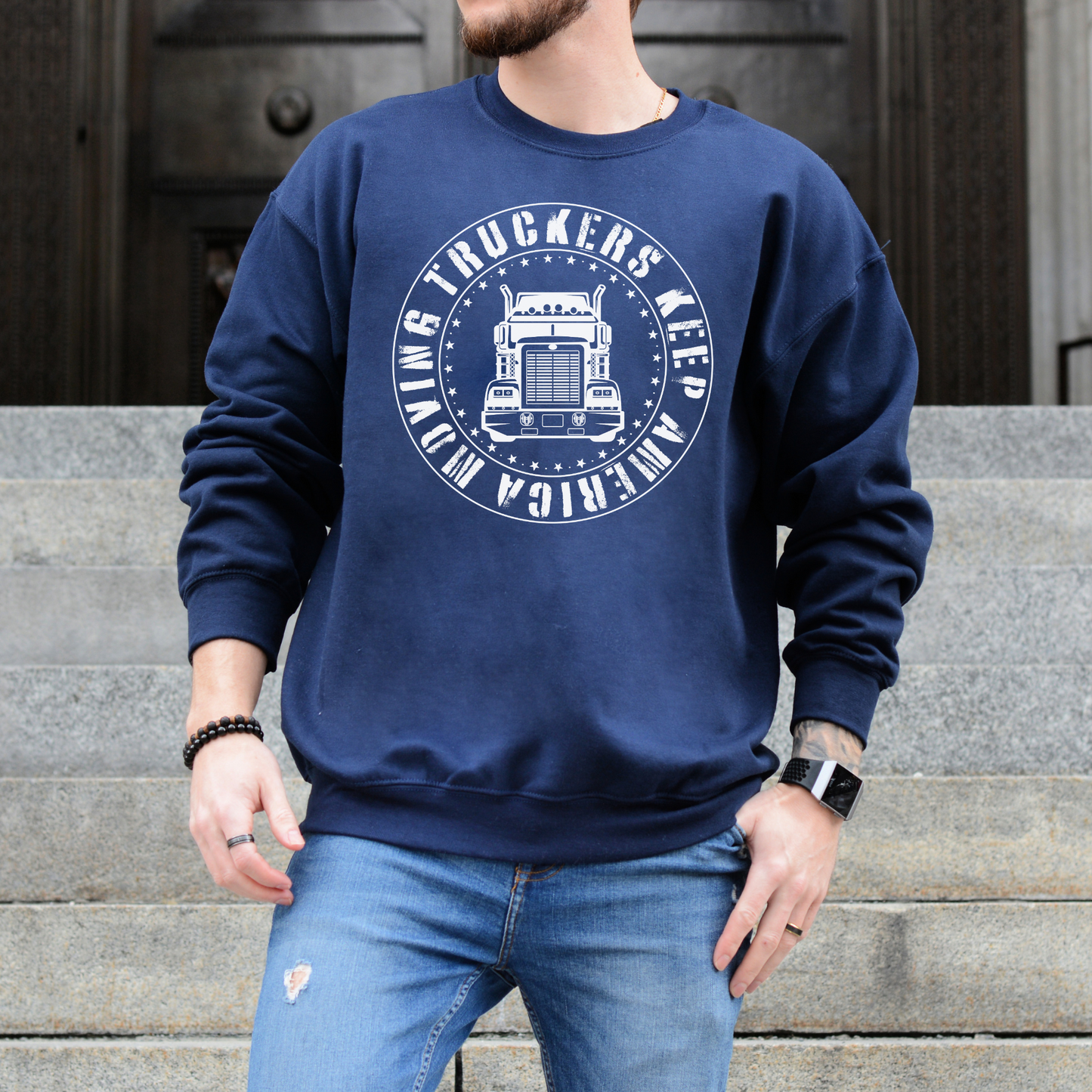 Truckers Keep America Moving - Unisex Crewneck Sweatshirt