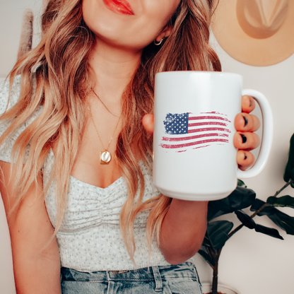 American Flag - White Glossy Mug