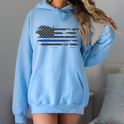 Thin Blue Line Flag - Unisex Hoodie