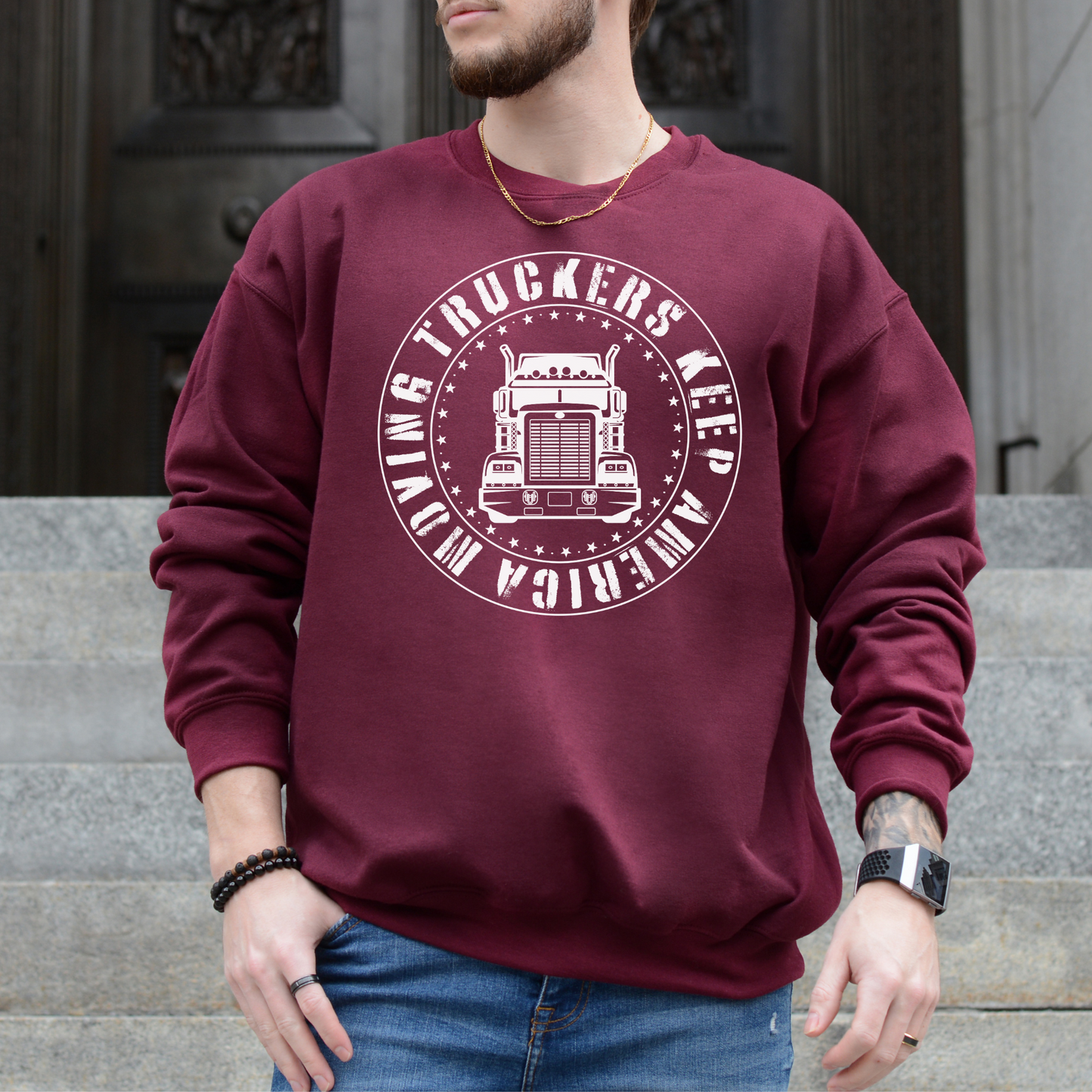 Truckers Keep America Moving - Unisex Crewneck Sweatshirt