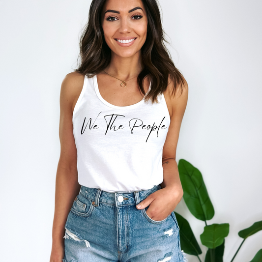 We The People Script - Women's Racerback Tank