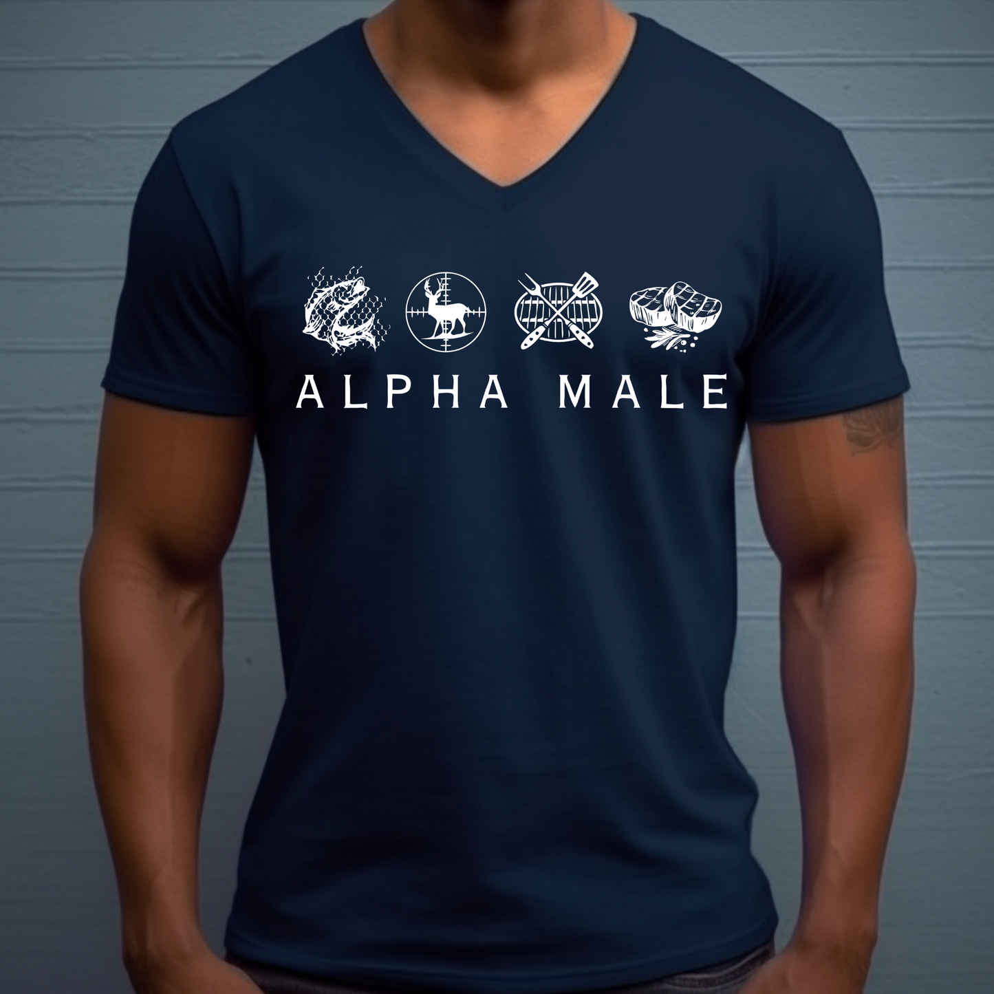 Alpha Male - Unisex Jersey V-Neck T-Shirt