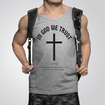 In God We Trust Cross - Unisex Jersey Tank Top