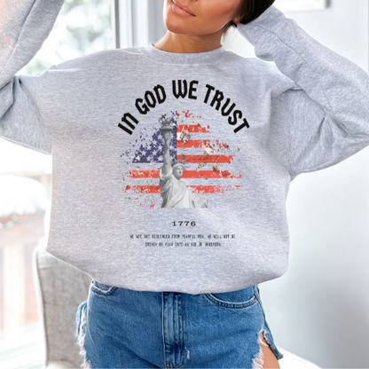 In God We Trust Liberty Flag - Unisex Crewneck Sweatshirt