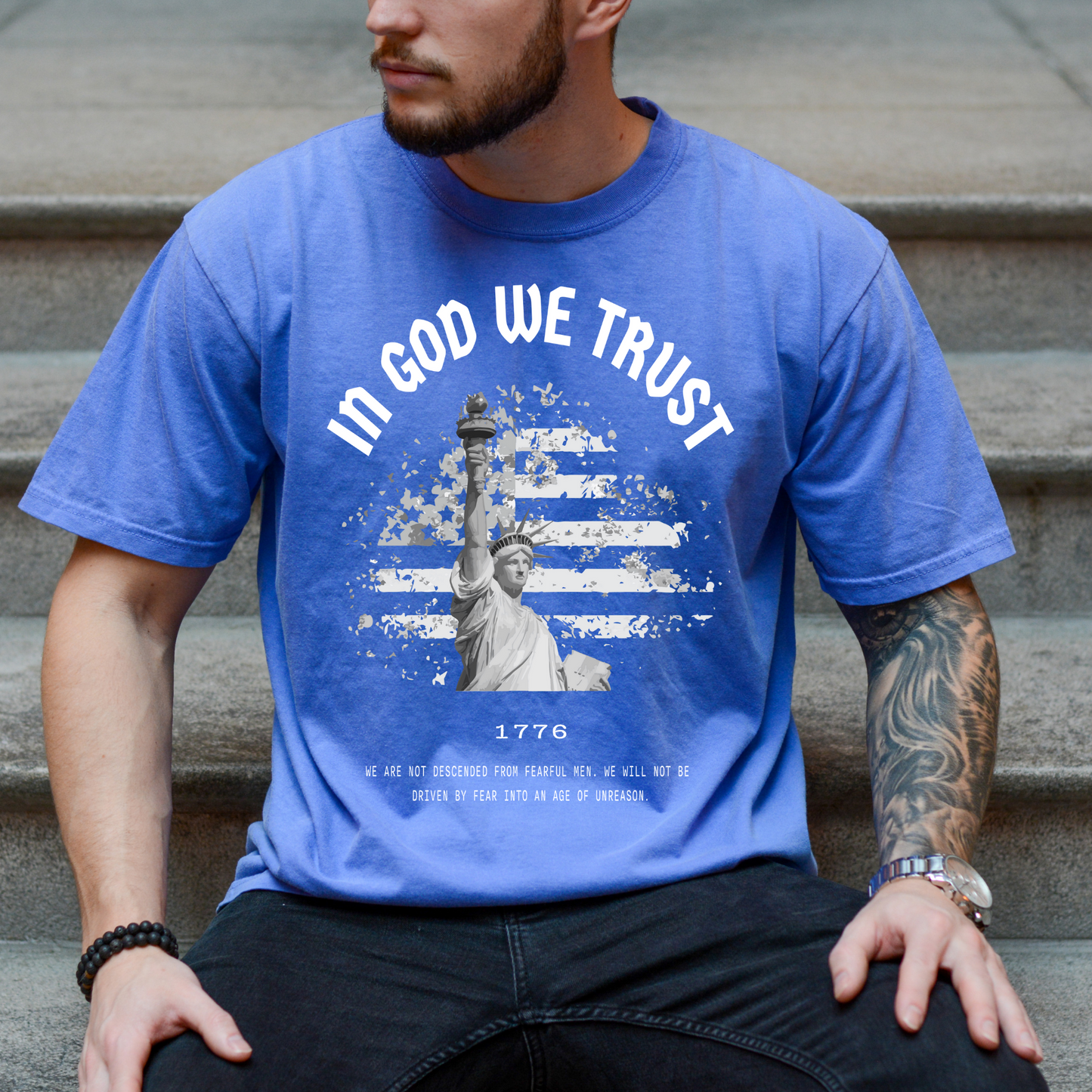 In God We Trust Lady Liberty - Unisex Garment-Dyed Heavyweight Tee