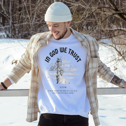 In God We Trust Liberty Flag - Unisex Crewneck Sweatshirt