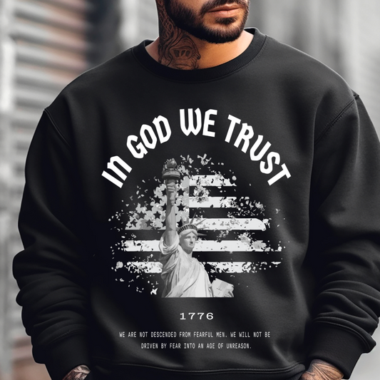 In God We Trust Liberty Flag - Unisex Crewneck Sweatshirt