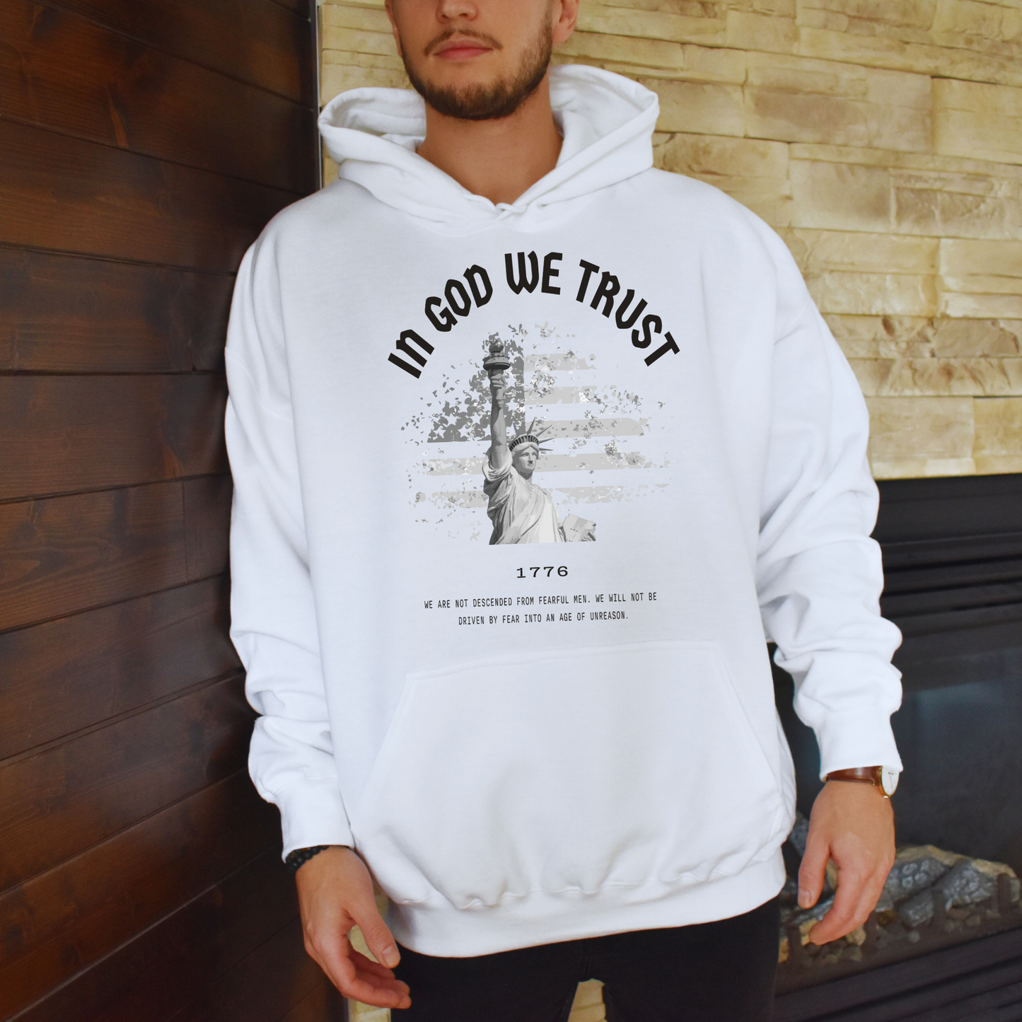 In God We Trust Liberty Flag - Unisex Hoodie