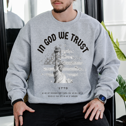 In God We Trust Liberty Flag - Unisex Crewneck Sweatshirt