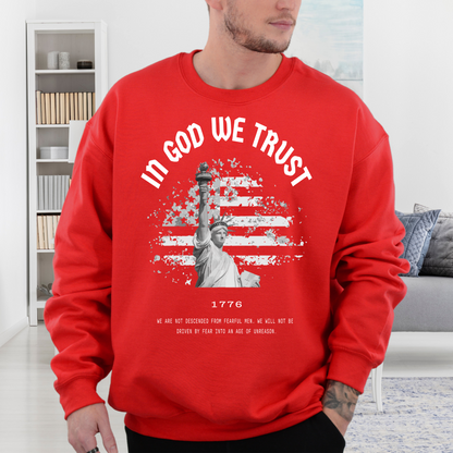 In God We Trust Liberty Flag - Unisex Crewneck Sweatshirt