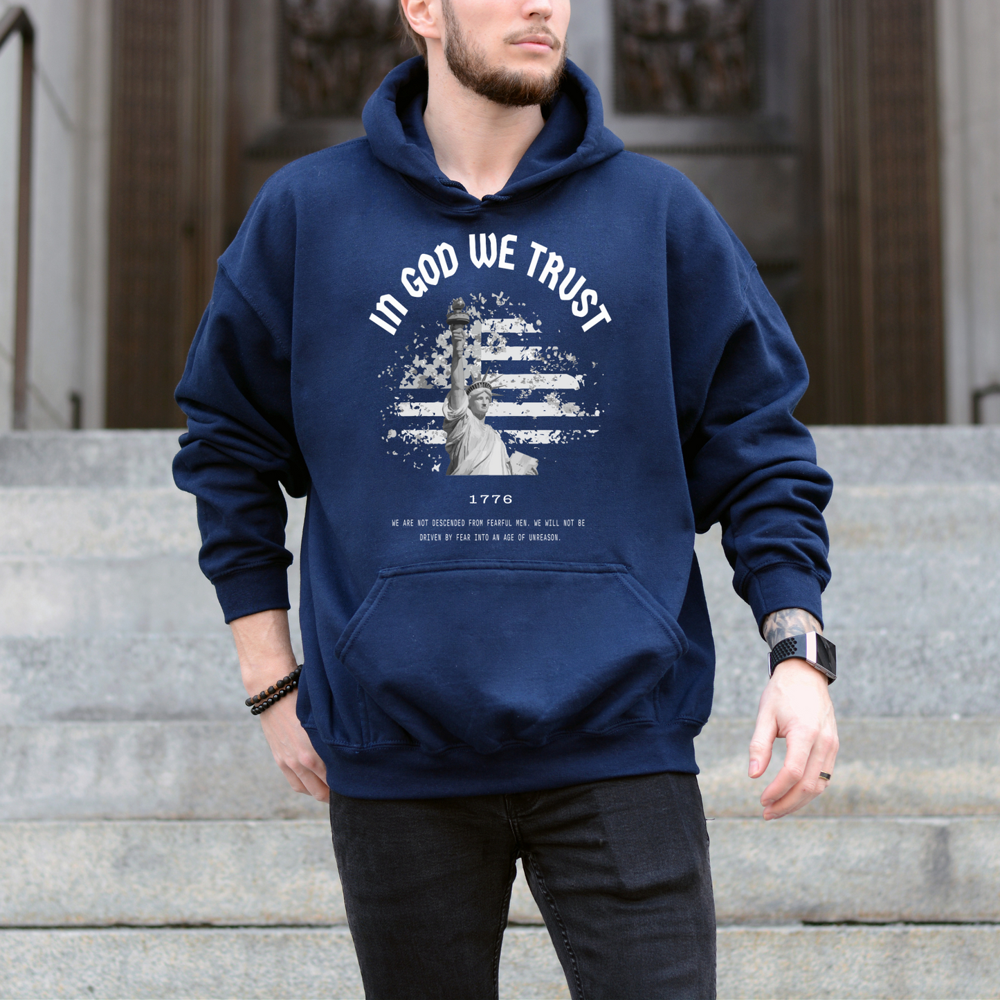 In God We Trust Liberty Flag - Unisex Hoodie