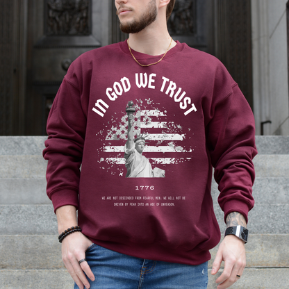 In God We Trust Liberty Flag - Unisex Crewneck Sweatshirt
