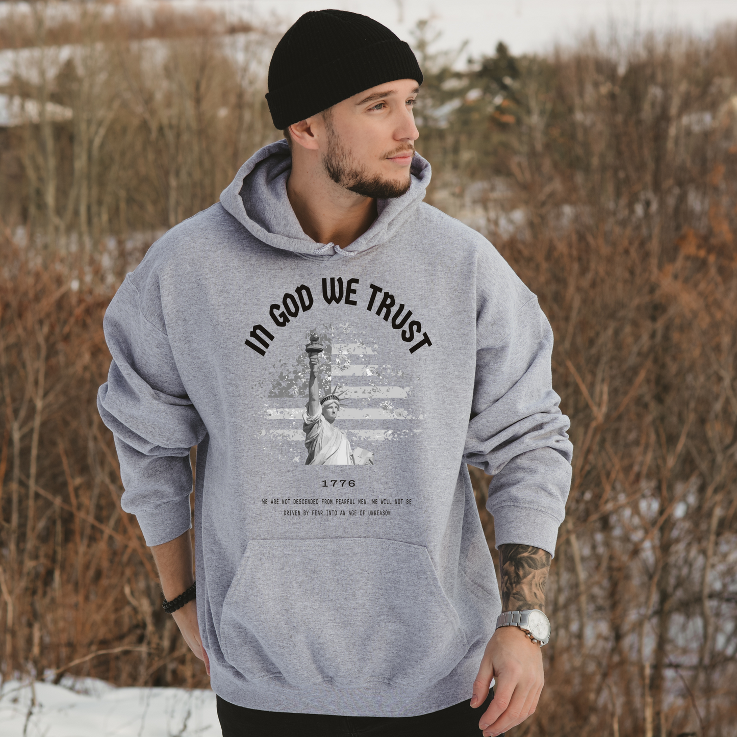 In God We Trust Liberty Flag - Unisex Hoodie