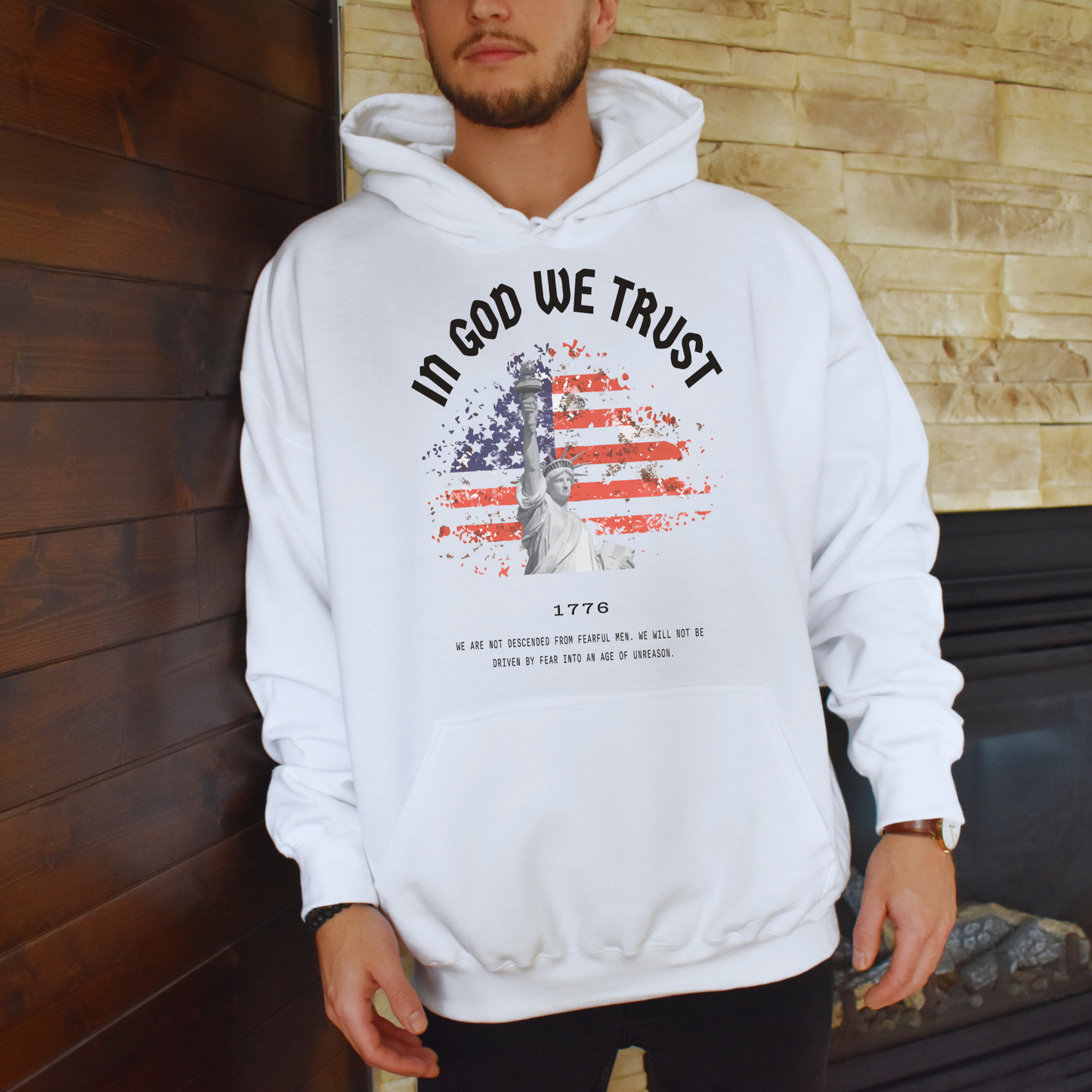 In God We Trust Liberty Flag - Unisex Hoodie