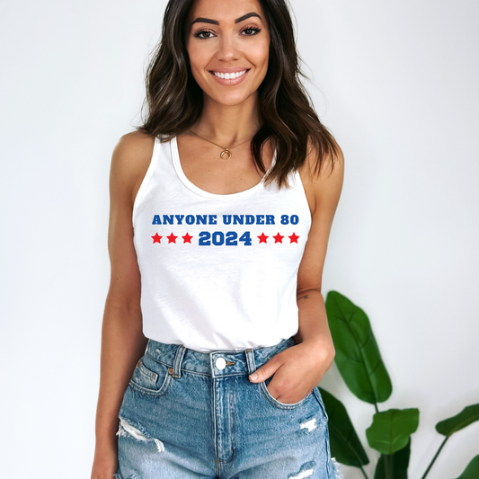 Anyone Under 80 - Women's Racerback Tank