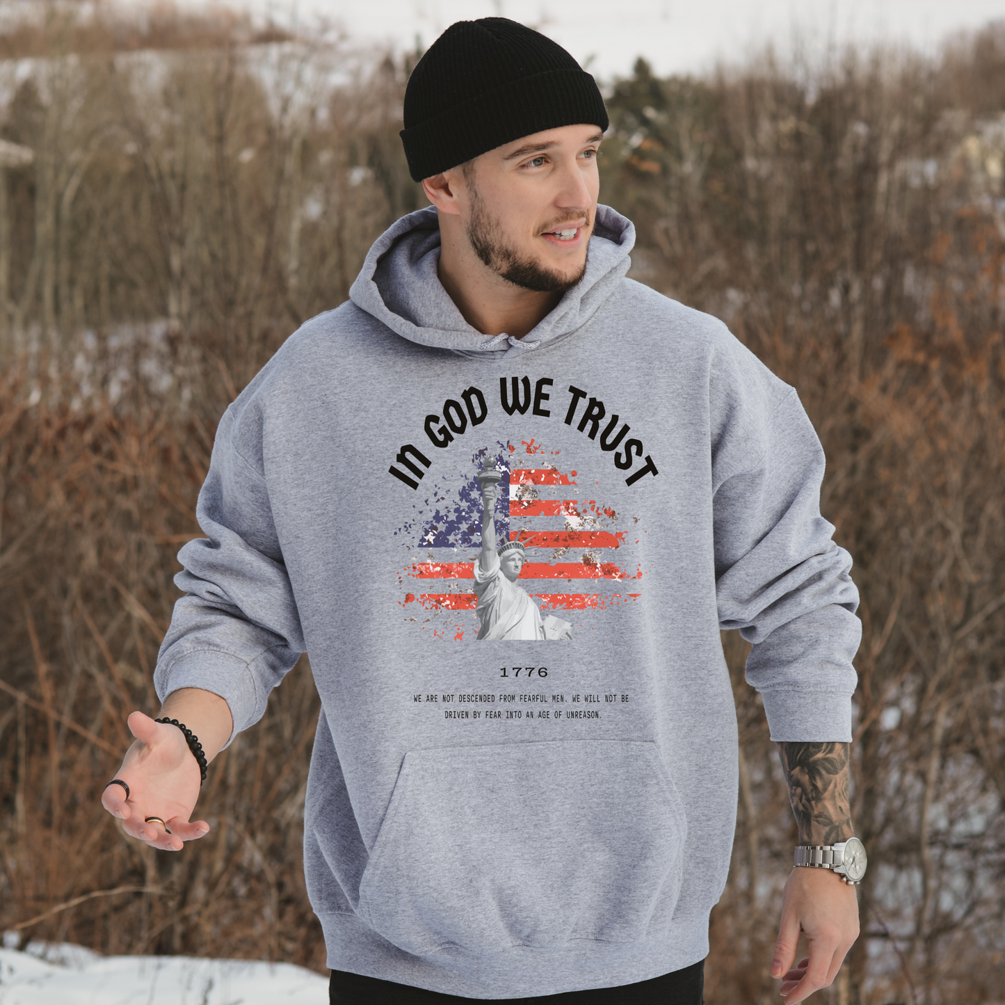 In God We Trust Liberty Flag - Unisex Hoodie