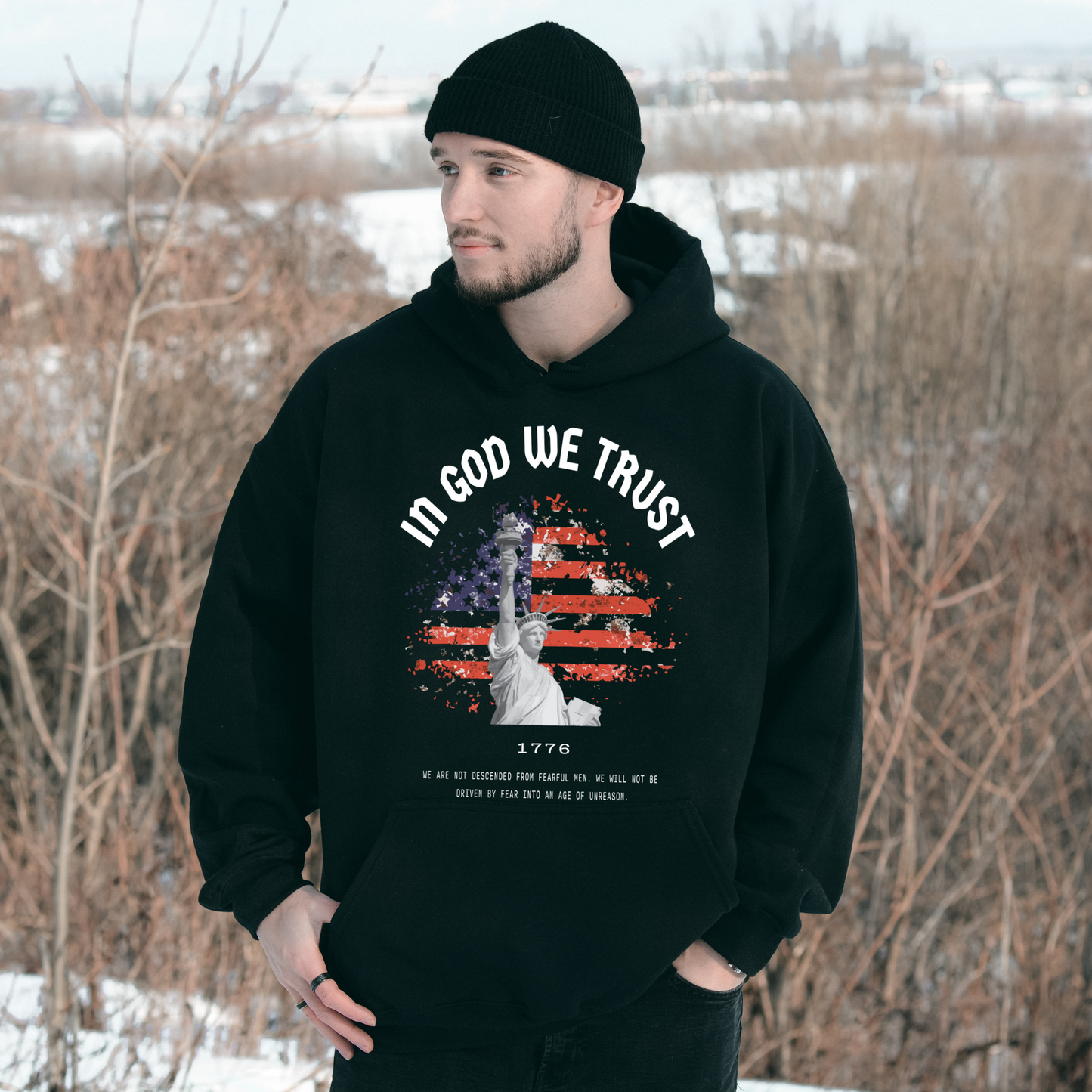 In God We Trust Liberty Flag - Unisex Hoodie