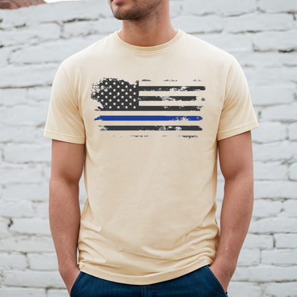 Thin Blue Line Flag - Unisex Jersey Tee