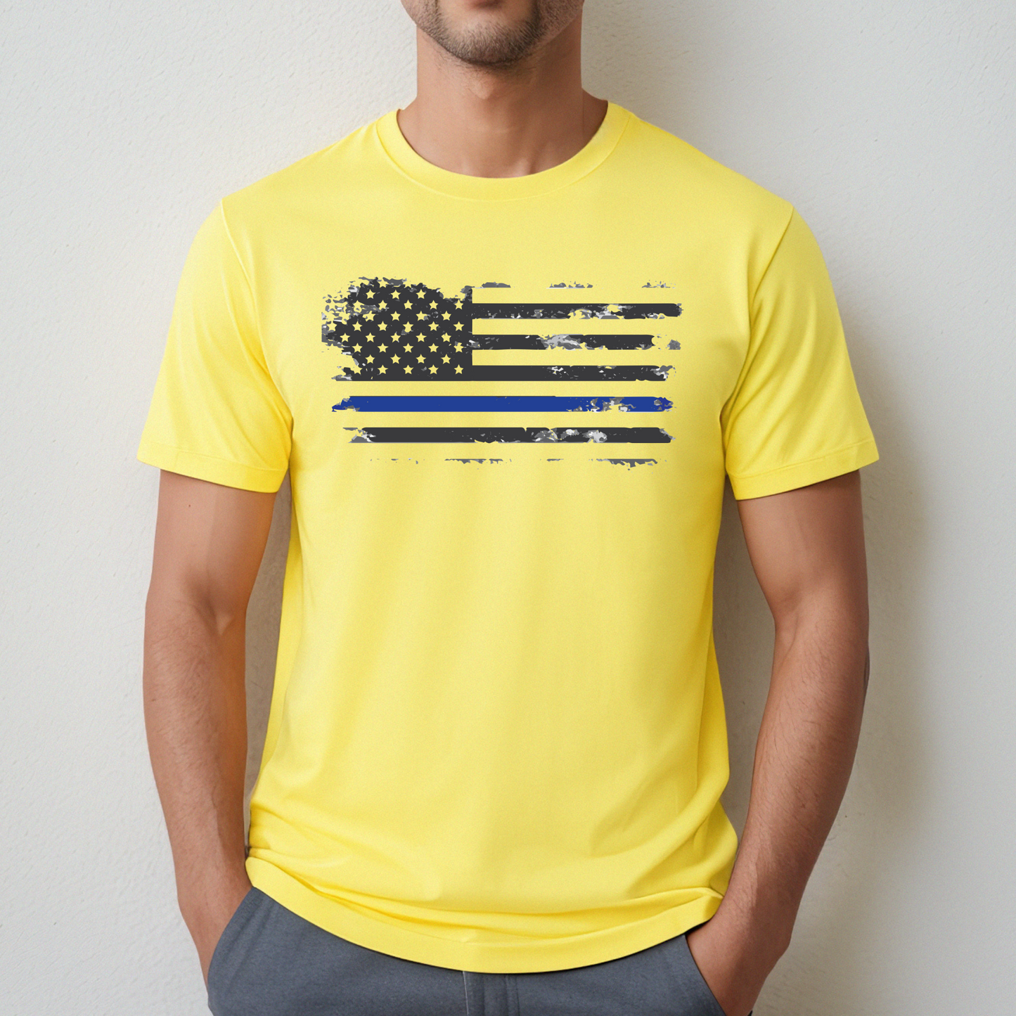 Thin Blue Line Flag - Unisex Jersey Tee