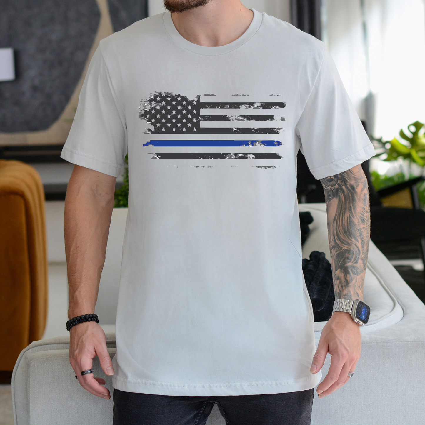 Thin Blue Line Flag - Unisex Jersey Tee