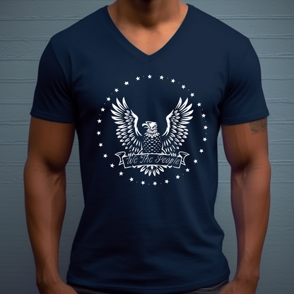 We The People Patriot Eagle & Stars - Unisex Jersey V-Neck Tee