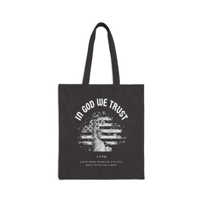 In God We Trust Liberty Flag - Cotton Canvas Tote Bag
