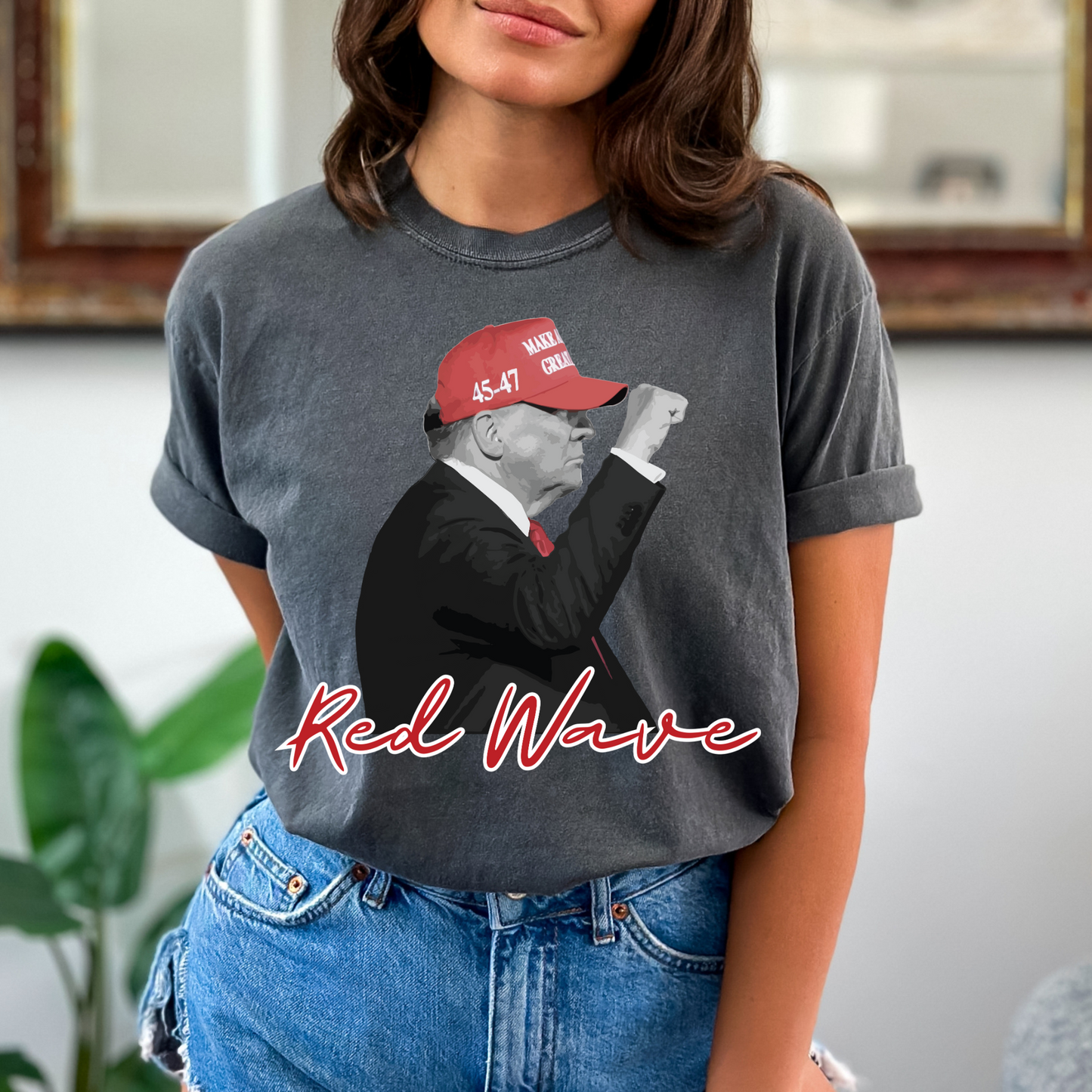 Trump Red Wave - Unisex Garment-Dyed Heavyweight T-shirt