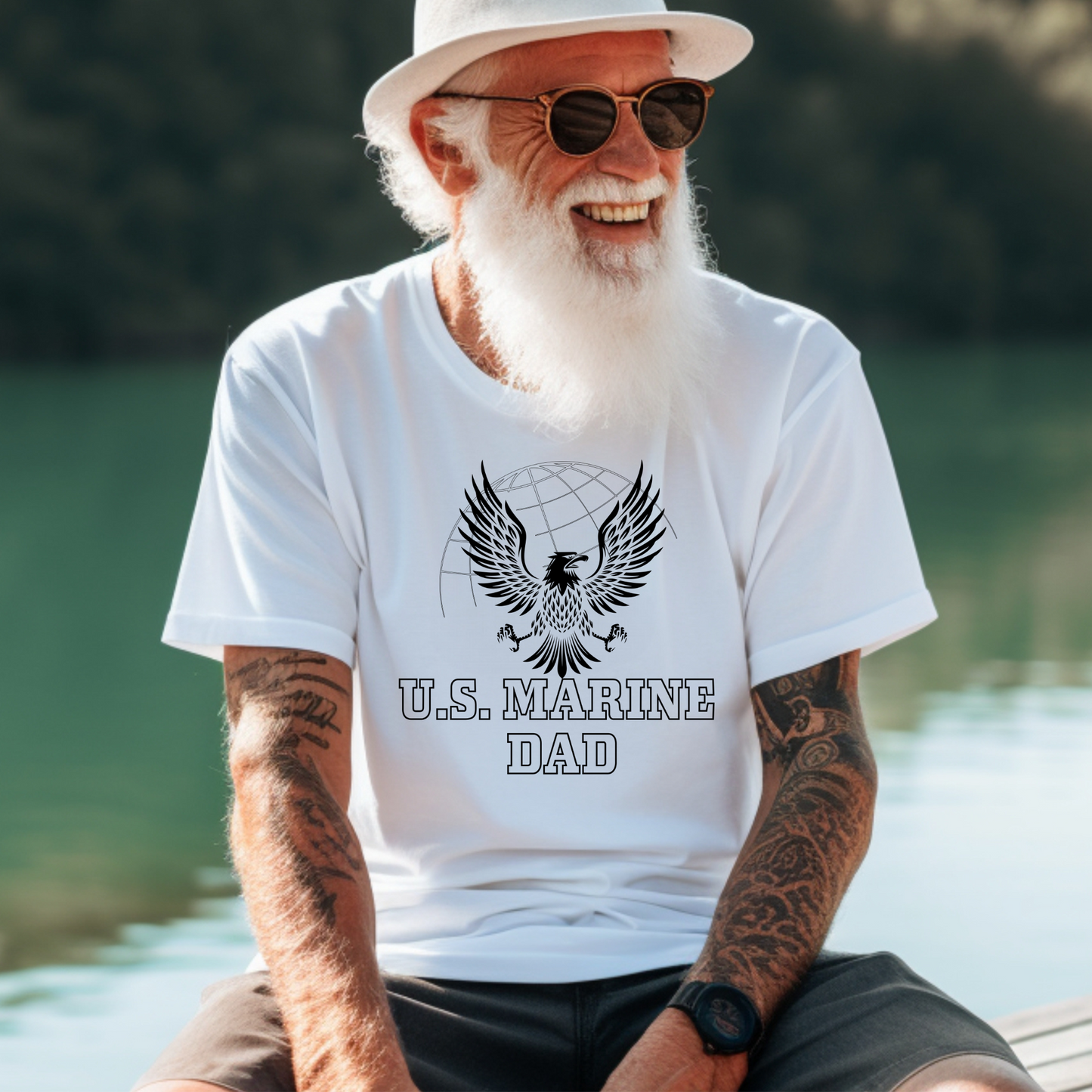 Proud US Marine Dad - Unisex Jersey Tee