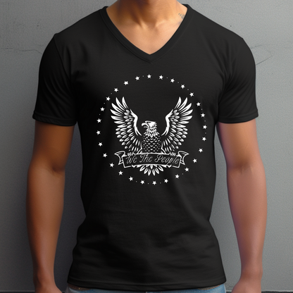 We The People Patriot Eagle & Stars - Unisex Jersey V-Neck Tee