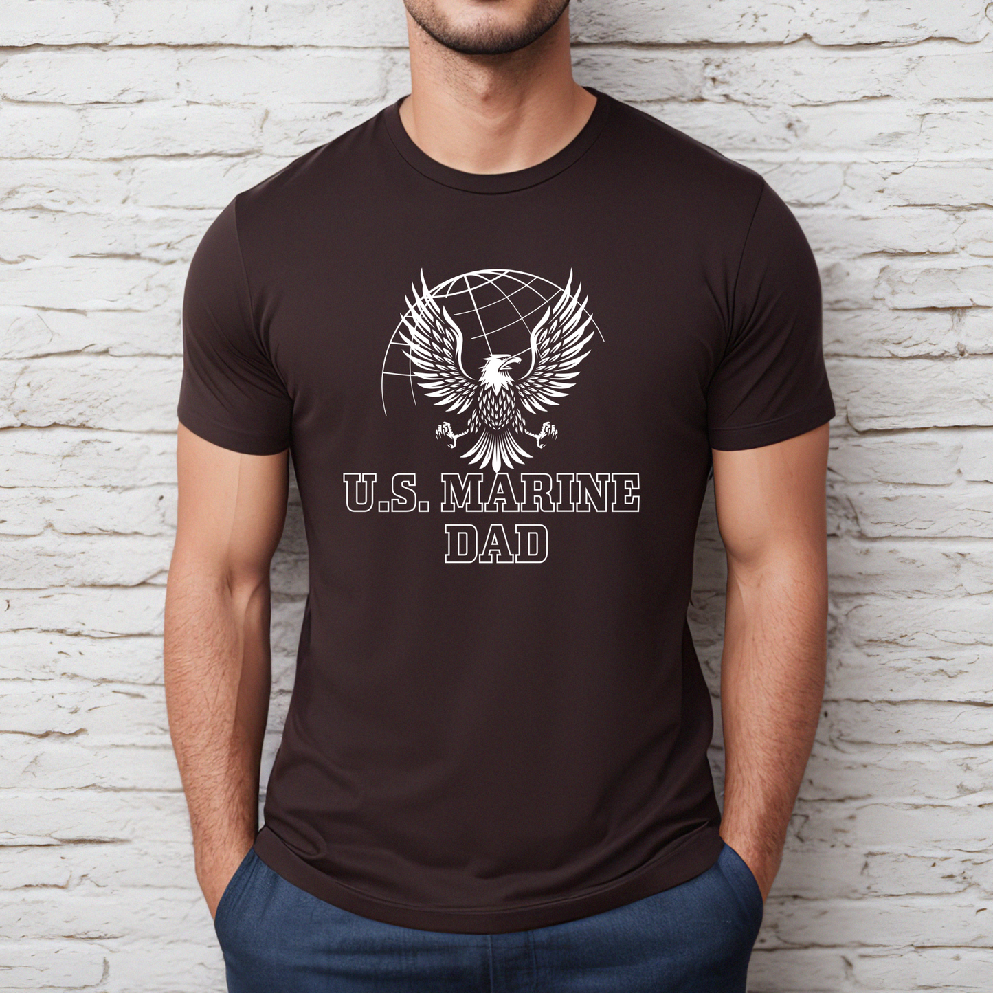 Proud US Marine Dad - Unisex Jersey Tee