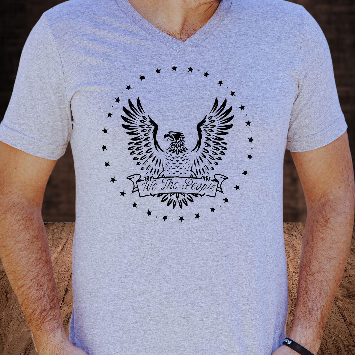 We The People Patriot Eagle & Stars - Unisex Jersey V-Neck Tee