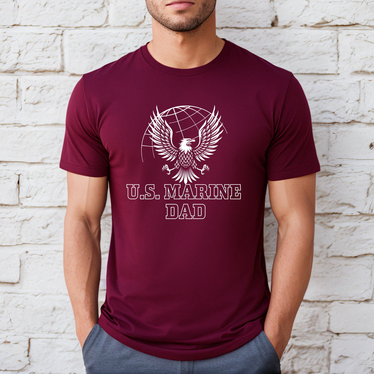 Proud US Marine Dad - Unisex Jersey Tee