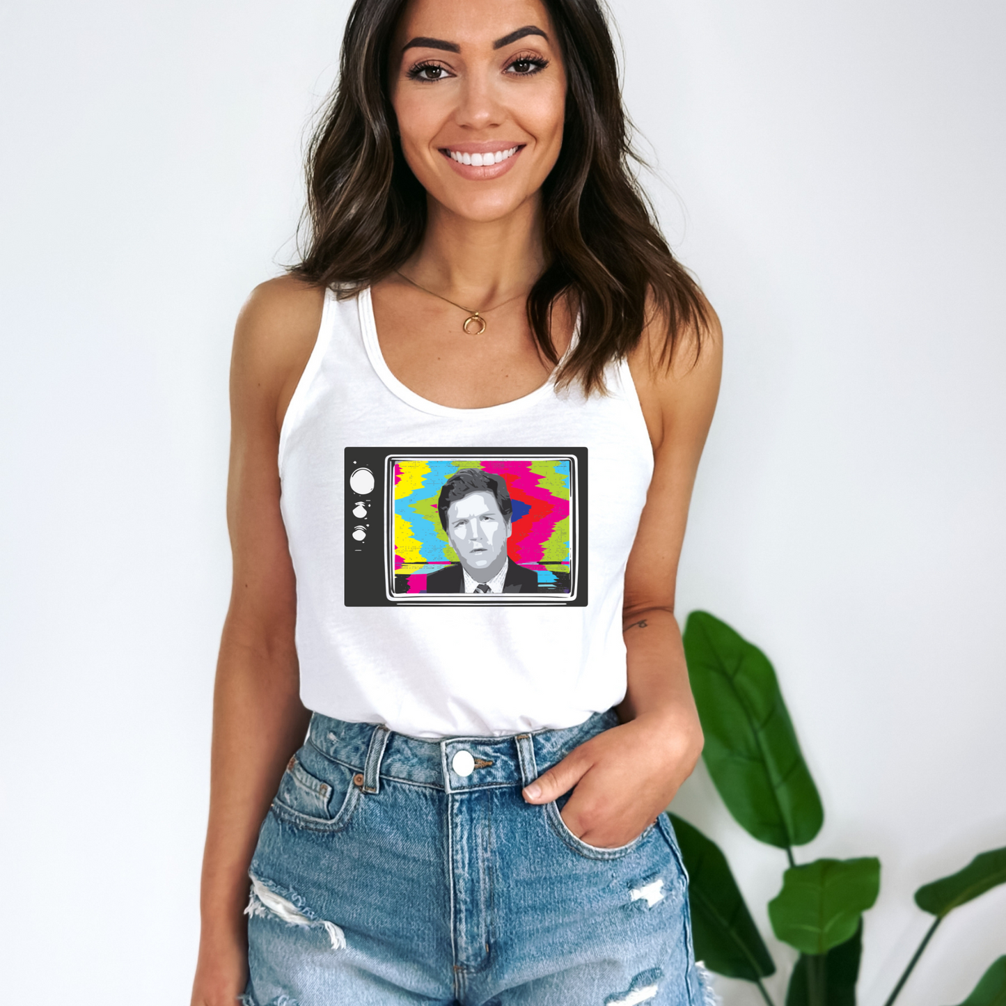 Tucker Retro TV - Women's Racerback Tank
