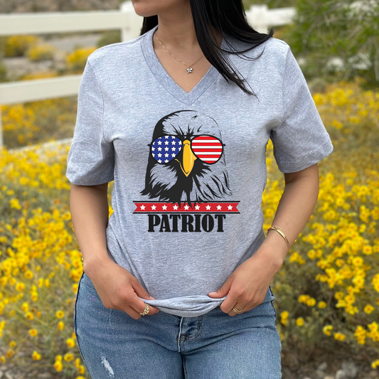 Patriot Eagle - Unisex V-Neck Jersey Tee