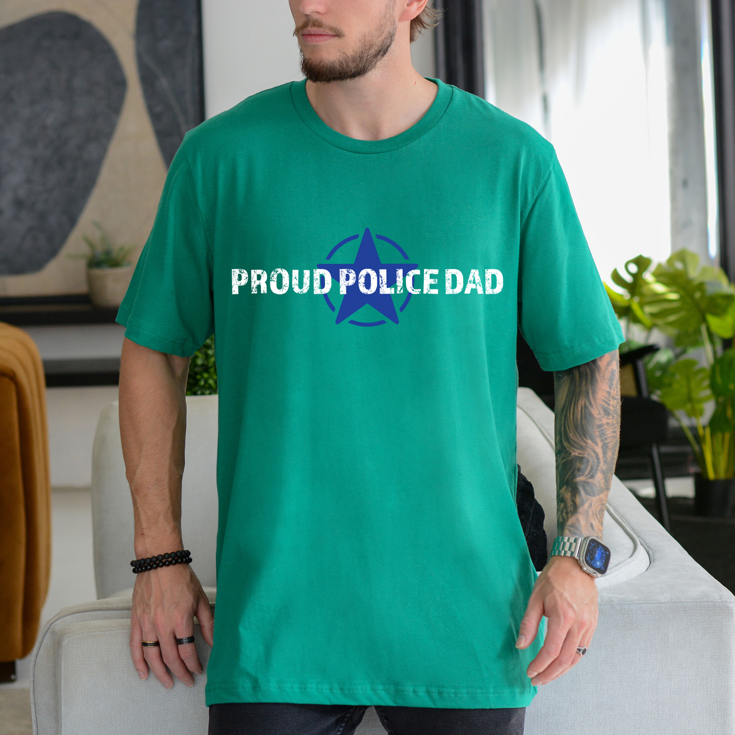 Proud Police Dad - Unisex Jersey Tee