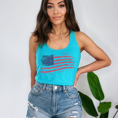 American Flag - Women's Racerback Tank