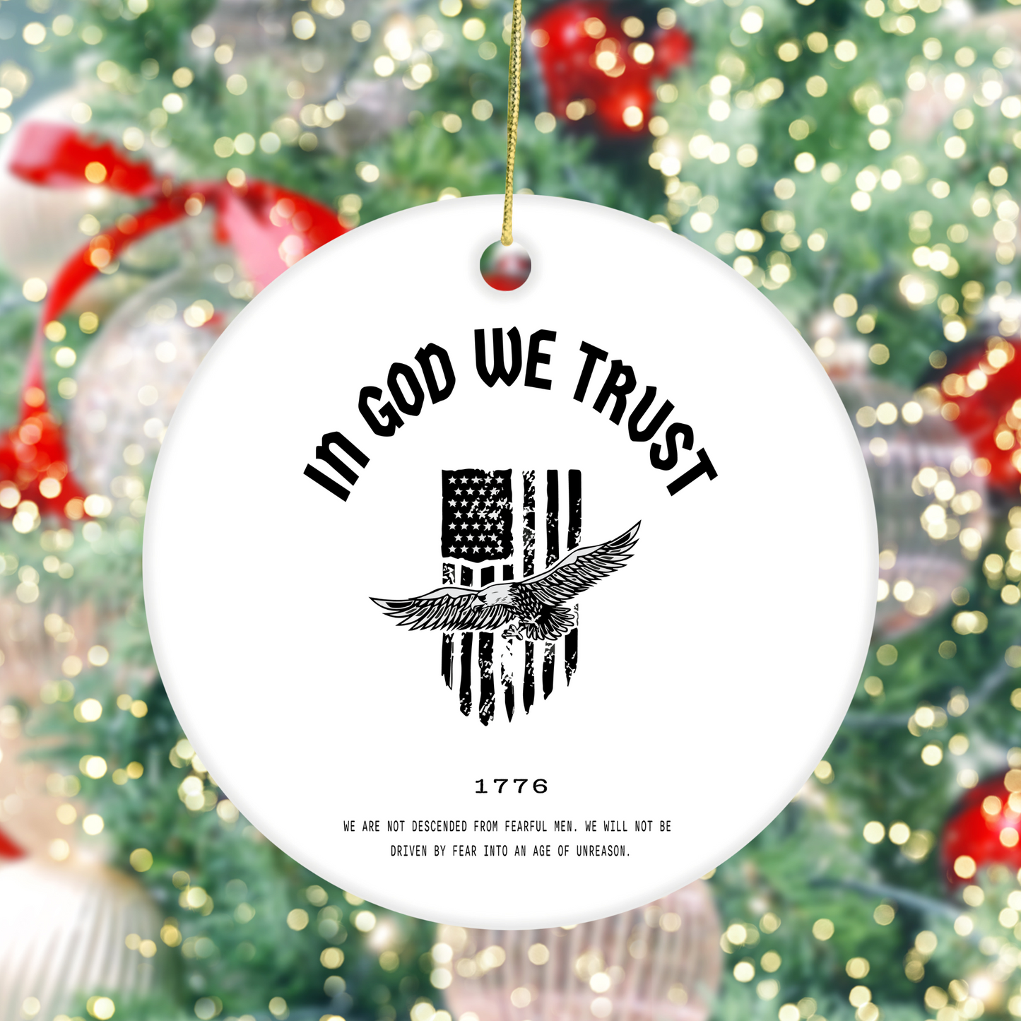 In God We Trust Eagle - Ceramic Ornament