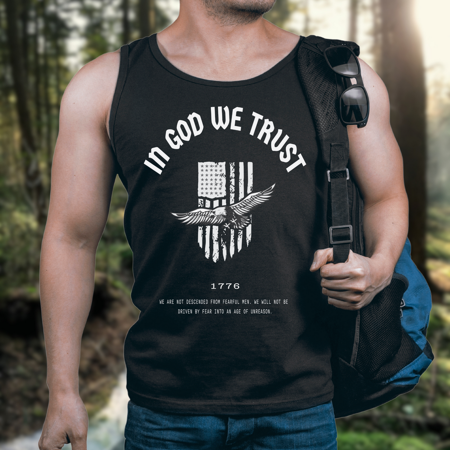 In God We Trust Patriot Flag - Unisex Jersey Tank Top