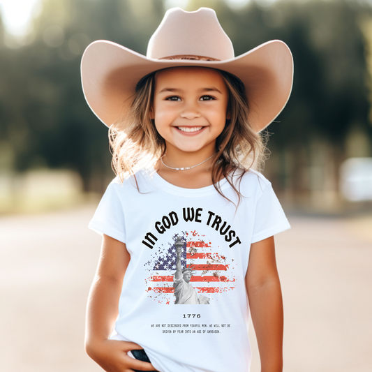 In God We Trust Red White Blue - Youth Short Sleeve T-Shirt