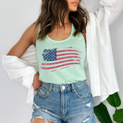 American Flag - Women's Racerback Tank