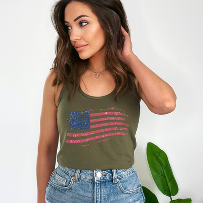 American Flag - Women's Racerback Tank