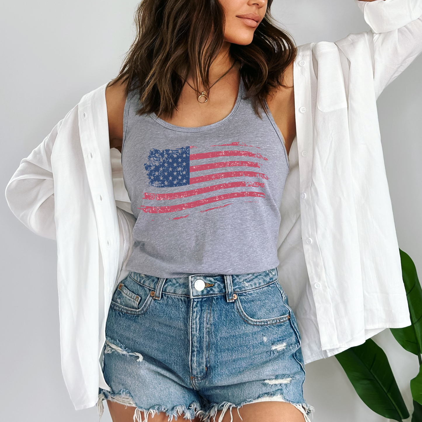 American Flag - Women's Racerback Tank