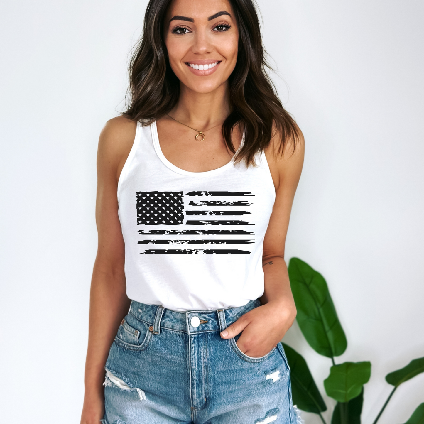 American Flag - Women's Racerback Tank