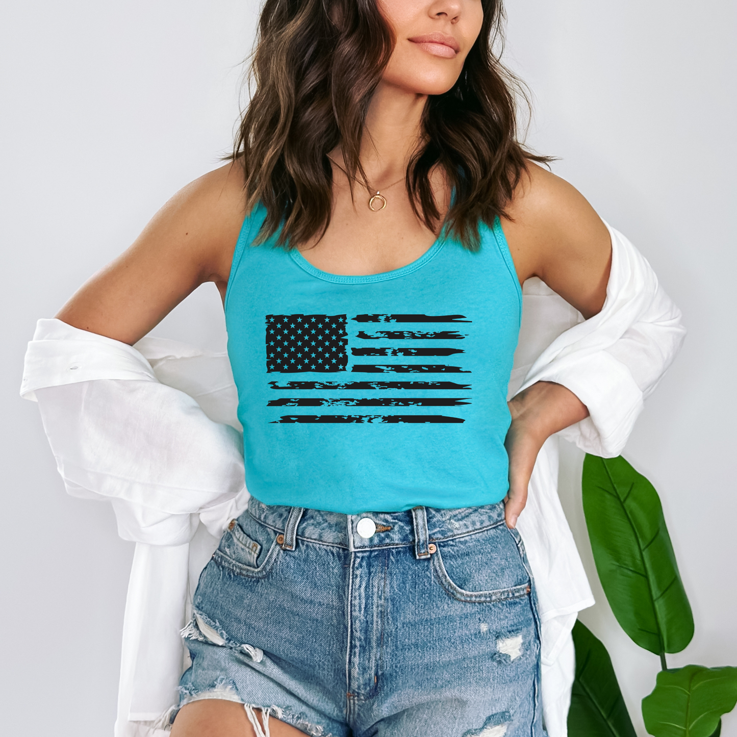 American Flag - Women's Racerback Tank